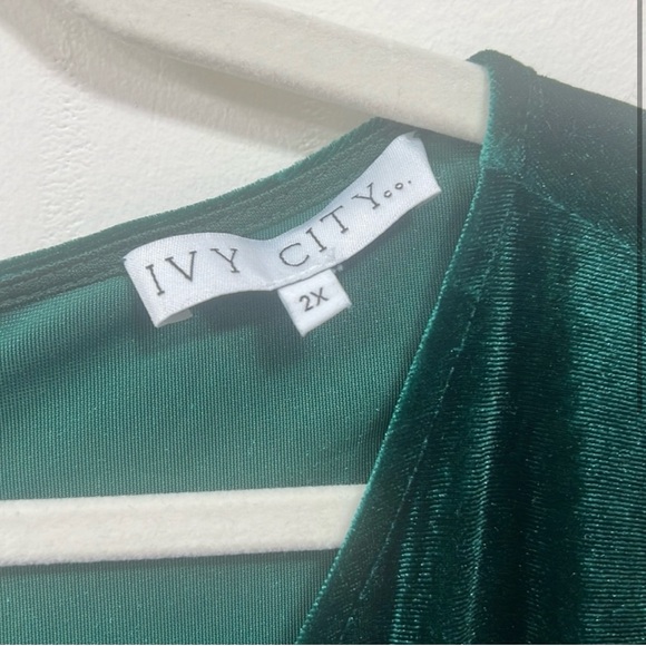 Ivy City Code Green Velvet Dress Size 2X - Picture 3 of 3